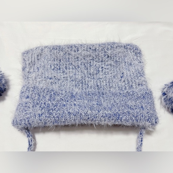 Fuzzy Wool Blend Cat Ear Beanie with Pom Pom - Picture 4 of 6